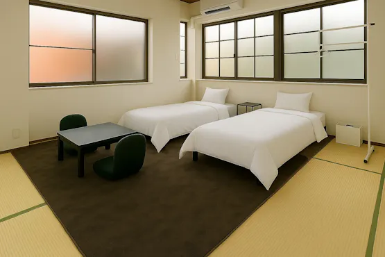 【ห้ามสูบบุหรี่】ห้องดีลักซ์เตียงคู่ (เสื่อทาทามิ 8 เสื่อ)