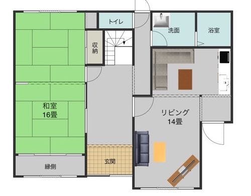 リビング、和室、トイレ、脱衣場、お風呂