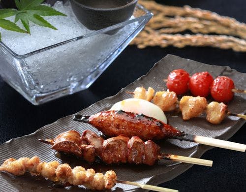 比内地鶏串焼き会席