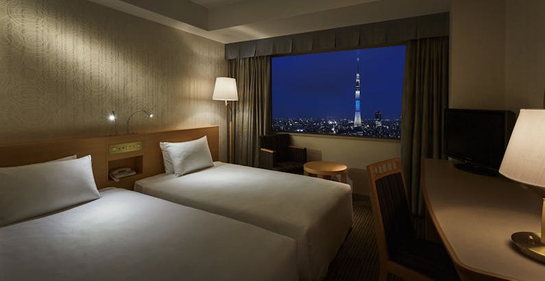 絶景 東京スカイツリーの見えるお部屋確約プラン 駐車場無料 素泊り プラン 東武ホテルレバント東京 一休 Com