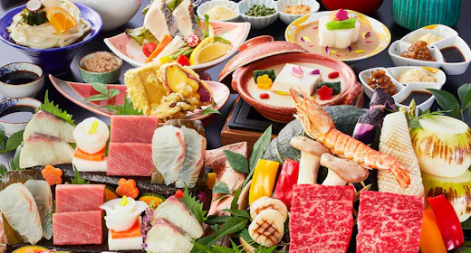 【19:10開始/レストラン食‐基本会席】香川郷土料理に名物<宝楽焼き>など、五感で味わう讃岐の味