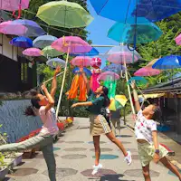 Yunokuni no Mori Umbrella Sky (Gambar)