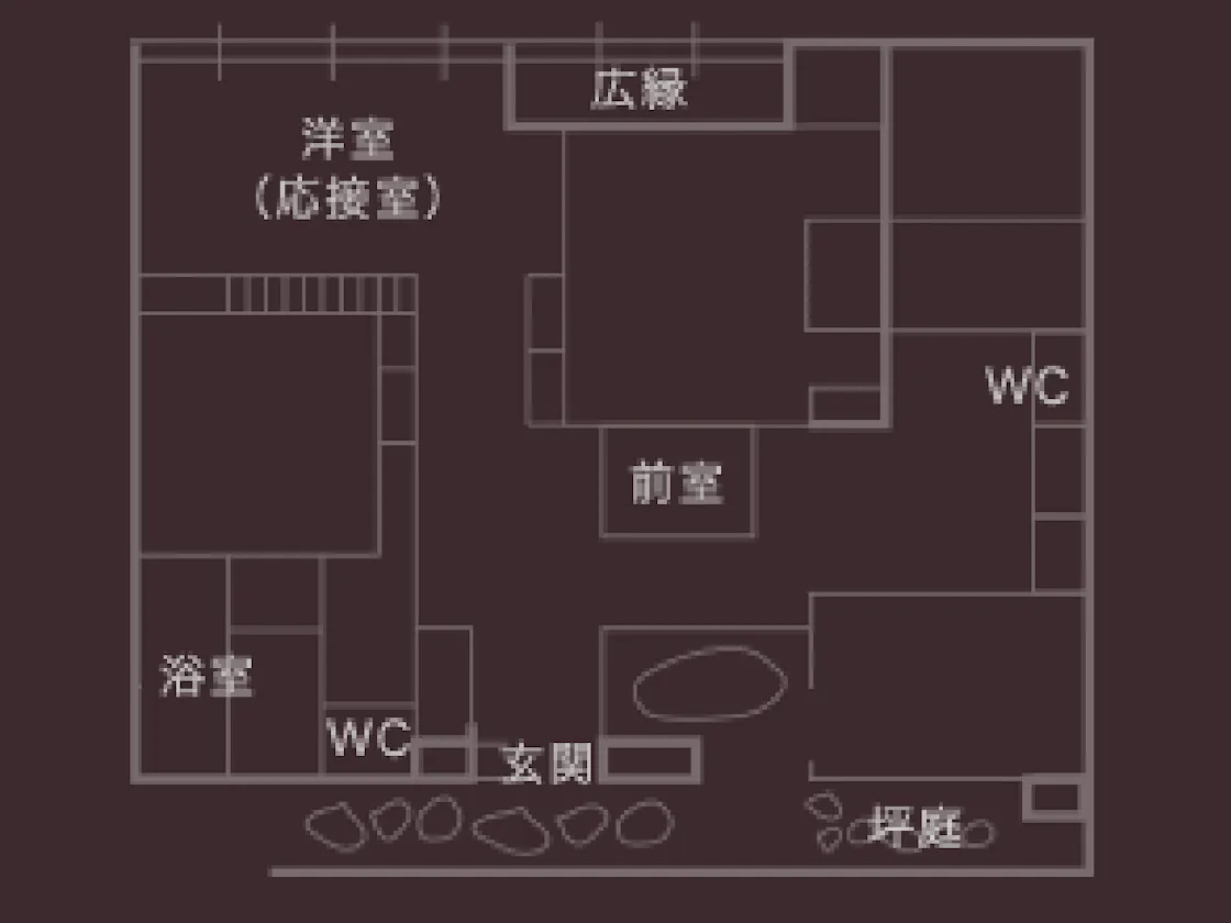 <貴賓室・東の間>見取り図