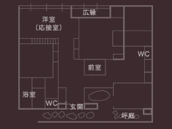 <貴賓室・東の間>見取り図