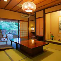 Maisonette dengan pemandian terbuka, tipe tempat tidur twin.