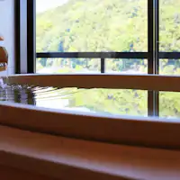 Kamar Premium dengan Bak Mata air panas Kayu Hinoki di Lantai 7.