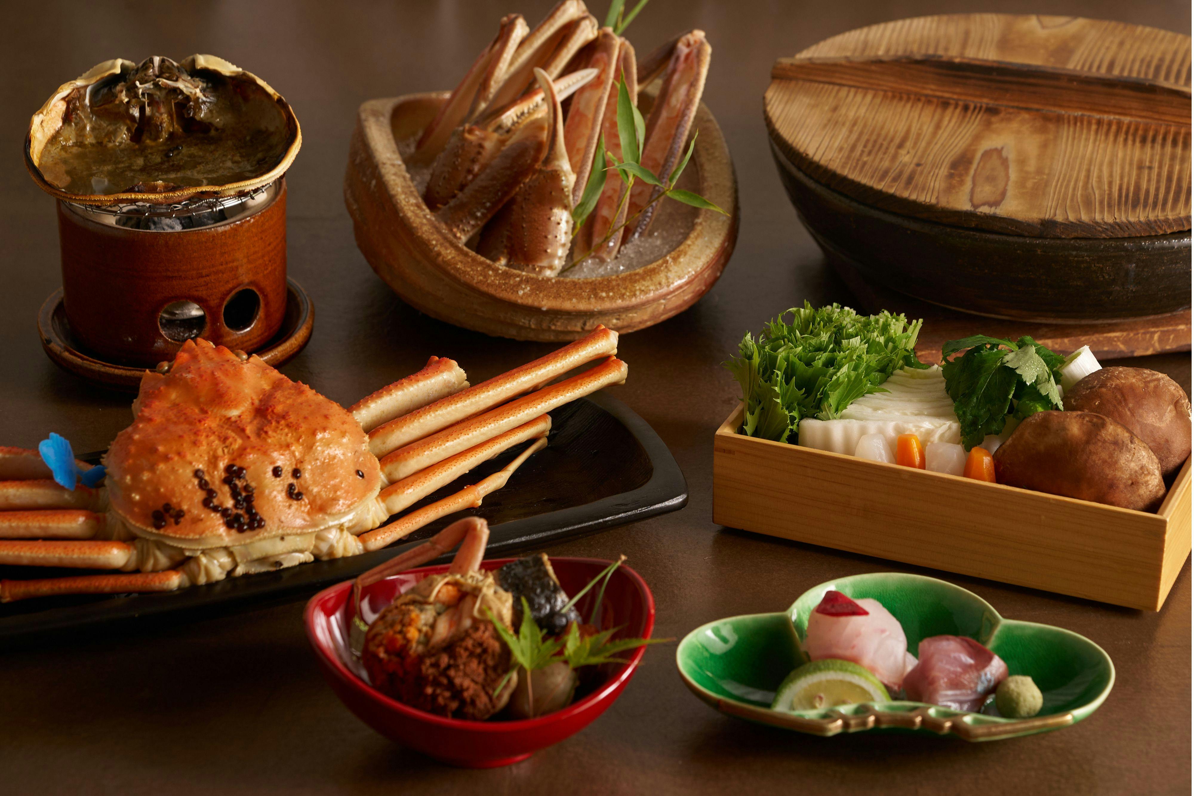 もう一つの京都 雨情草庵 - 【冬】タグ付き活松葉蟹二杯を蟹しゃぶとお