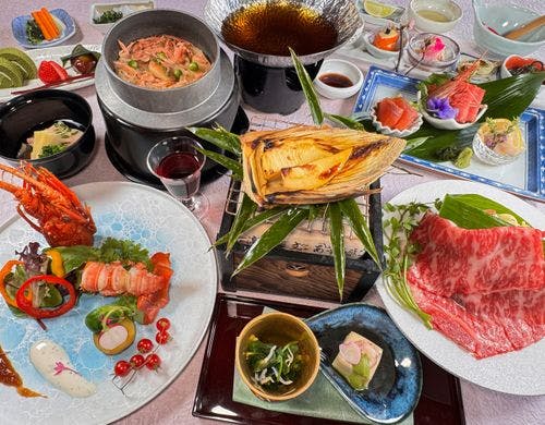 【贅沢会席】山菜と海老