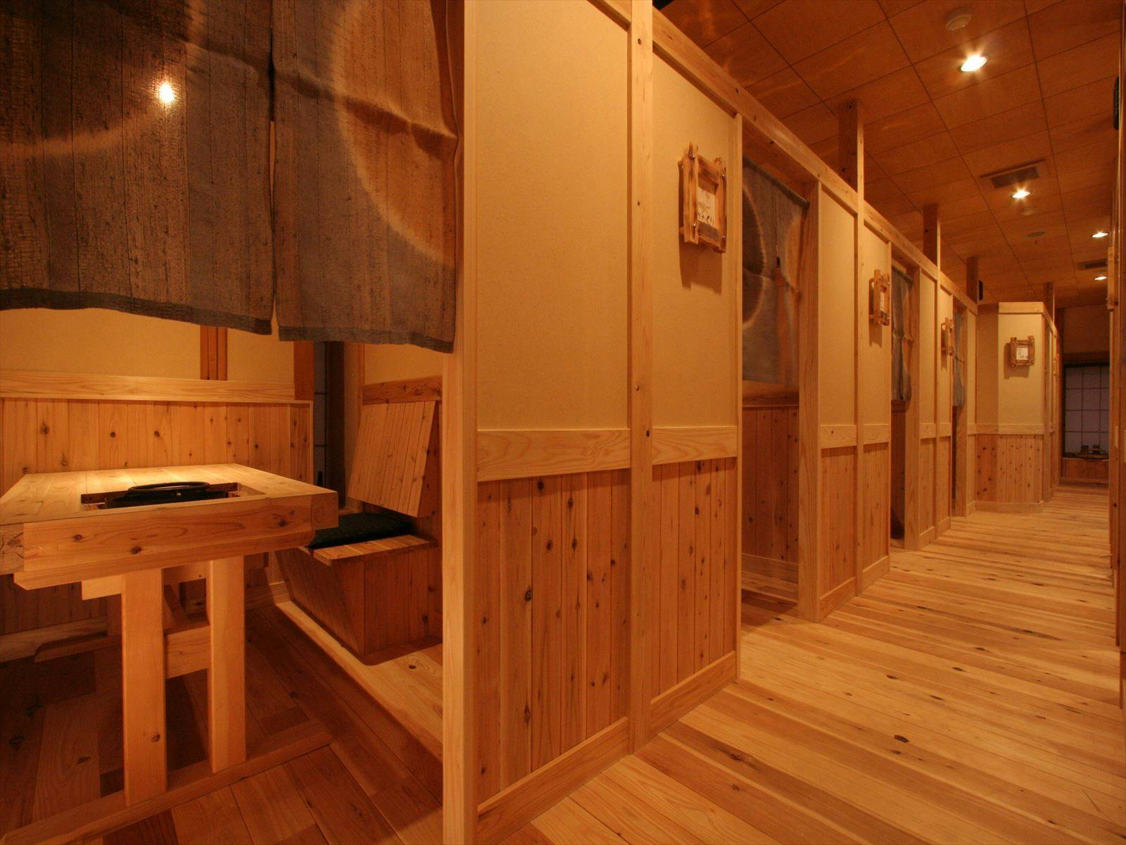 区切られた個室空間