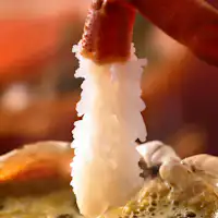 "Kani sashimi" dengan banyak miso juga enak♪