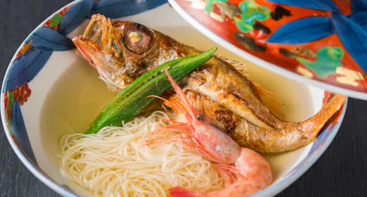 【秋限定】「ノドグロ好きのアナタへ」宿名物「熱々のどぐろ素麺」と「ノドグロ炙りミニ丼」付プラン。