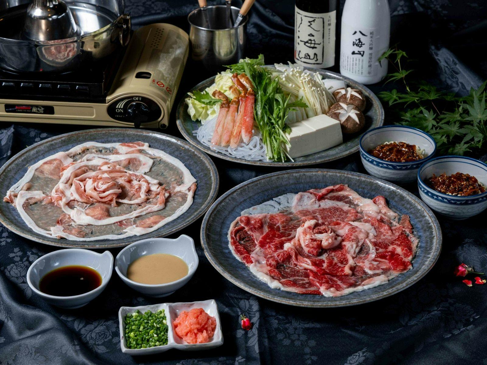 【しゃぶしゃぶ鍋コース】夕食は蟹・和牛・豚肉の3種のメインに〆はタンタンメン＜1泊2食付き＞