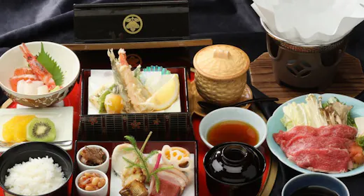 【1泊2食付】ご夕食は近江牛しゃぶしゃぶ&近江旬食材を使ったお料理を御膳にてご用意 ー大老御膳ー