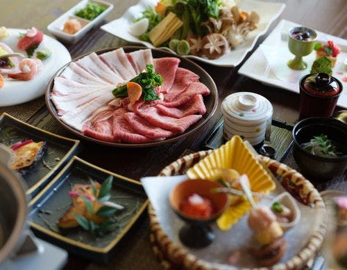 黒毛和牛と黒豚しゃぶしゃぶ会席