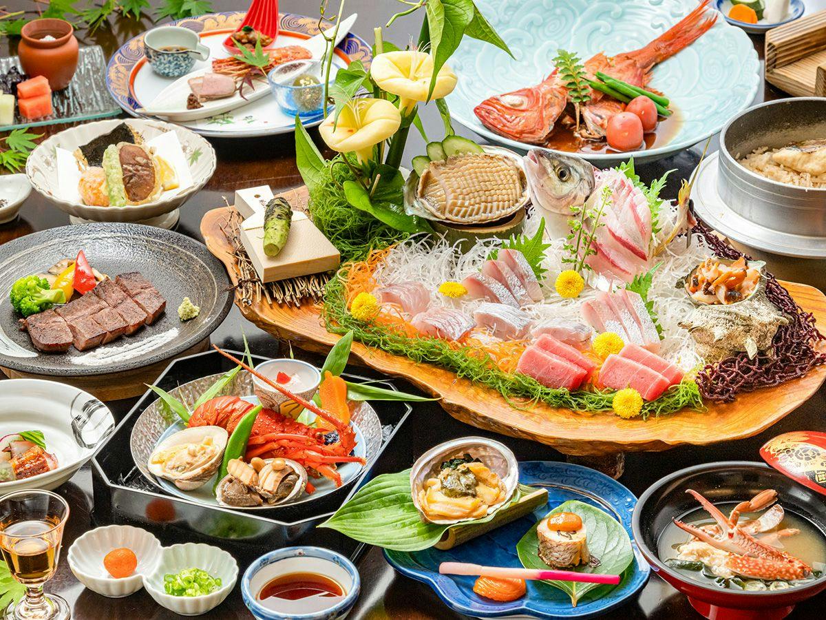 【選べる一品】房州伊勢海老orアワビ！自慢の高級食材を基本会席に追加！（夕朝食・お部屋食）