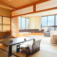 ห้องพักมุมชั้นบนสุดพร้อมวิวที่ยอดเยี่ยมแบบญี่ปุ่นและตะวันตก.