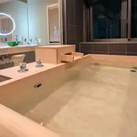 茅之輪房「美野川」半露天浴池1