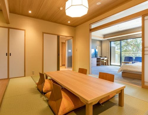 温泉露天風呂客室【杜と海と】和洋室