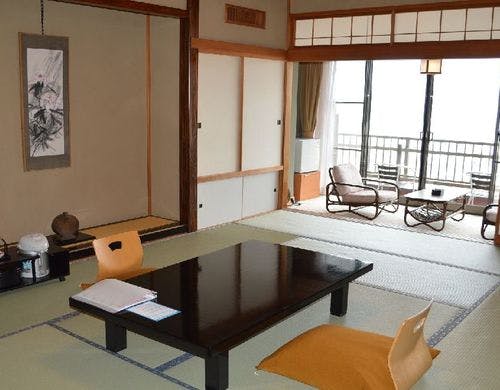 客室1階部分のテラスからの景色