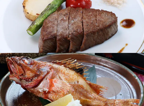 和牛ステーキ、キンキと豪華食材