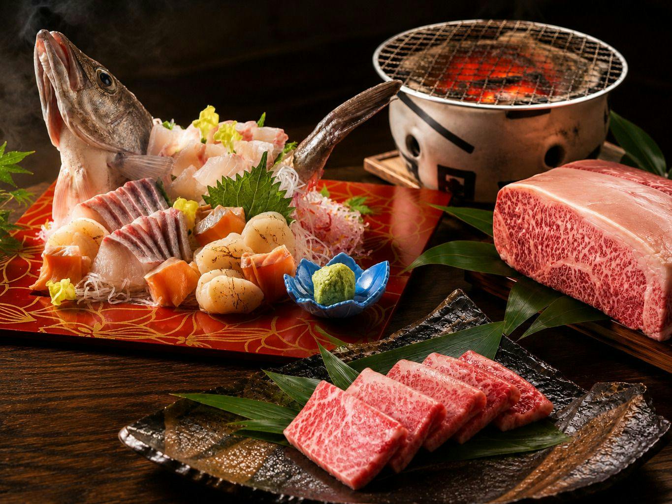 炭火で愉しむ、厳選和牛ステーキと旬の造り