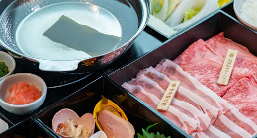 那須の食材を贅沢にお届け!2食付【那須和牛と那須郡司豚のしゃぶしゃぶ】