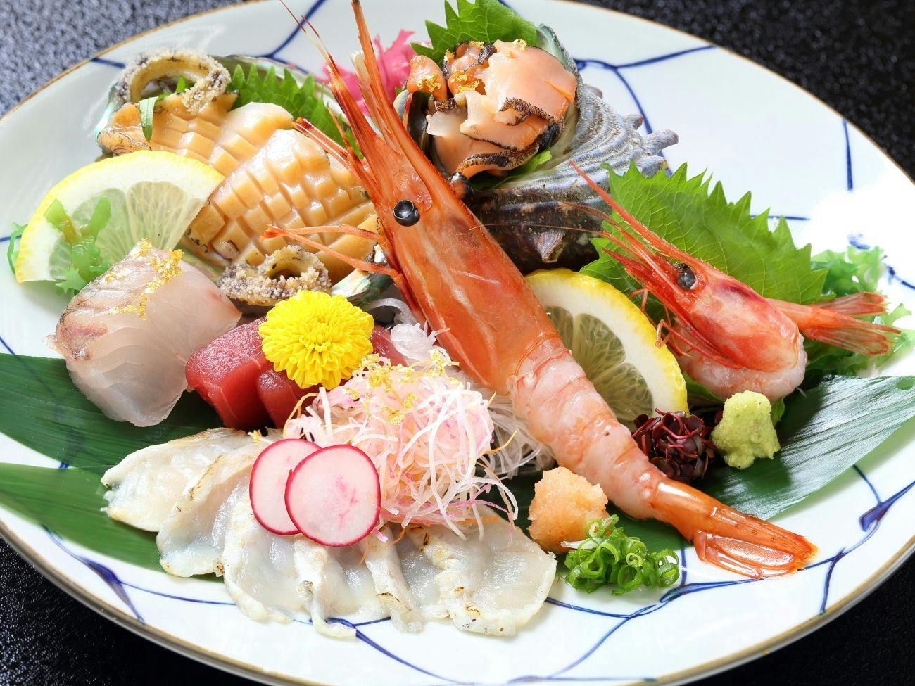【旬彩の輝き Special会席】夕食はお造りアップグレード×のどぐろ塩焼き付き＜四季会席【竹】＞