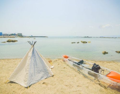 目の前のビーチ