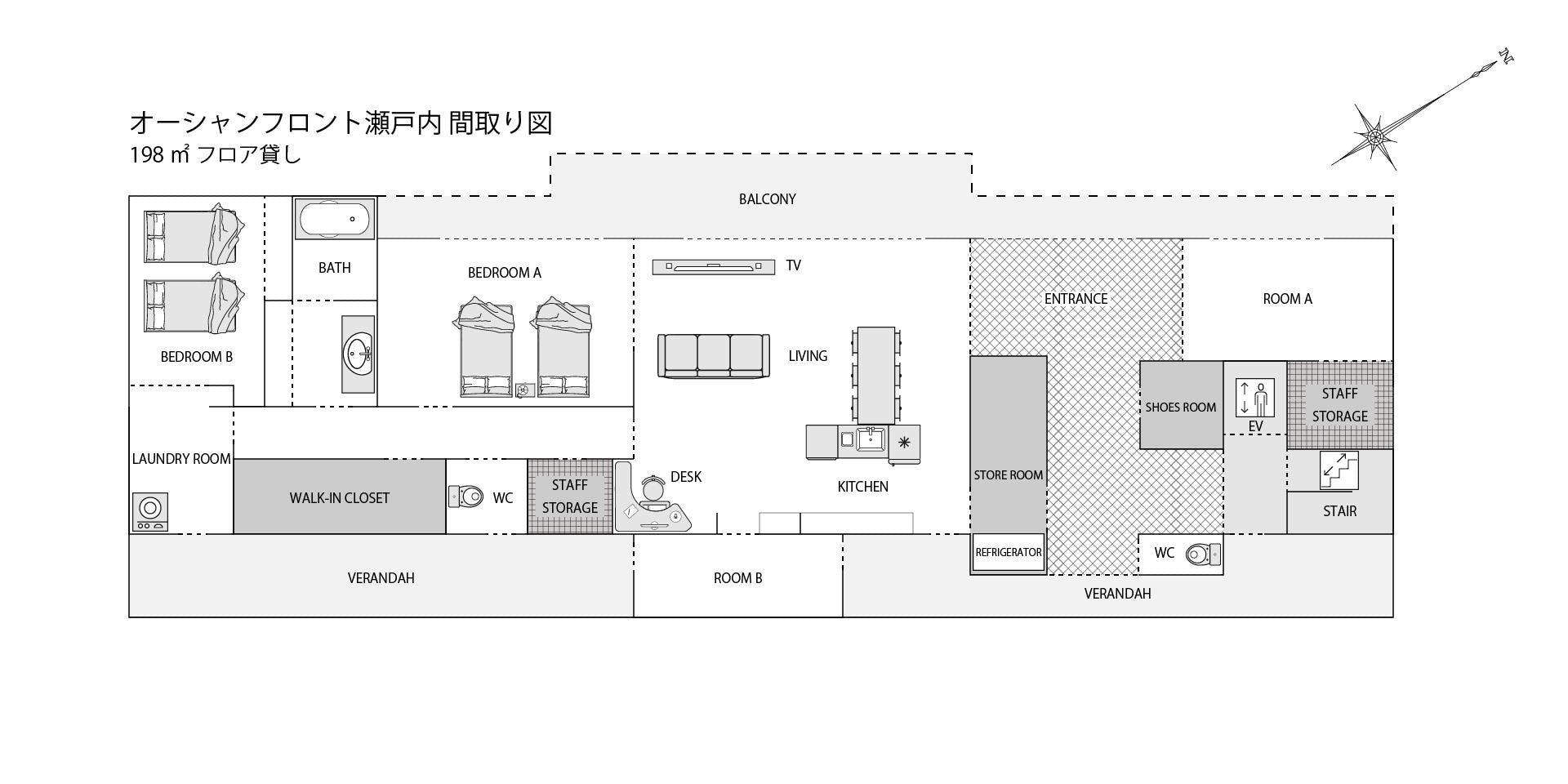 แผนผังห้อง Oceanfront Setouchi