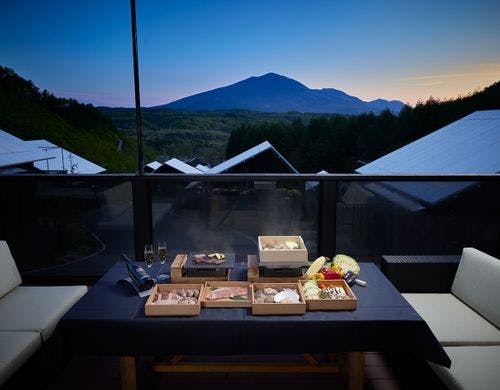 浅間山を眺めながらプライベートデッキBBQ