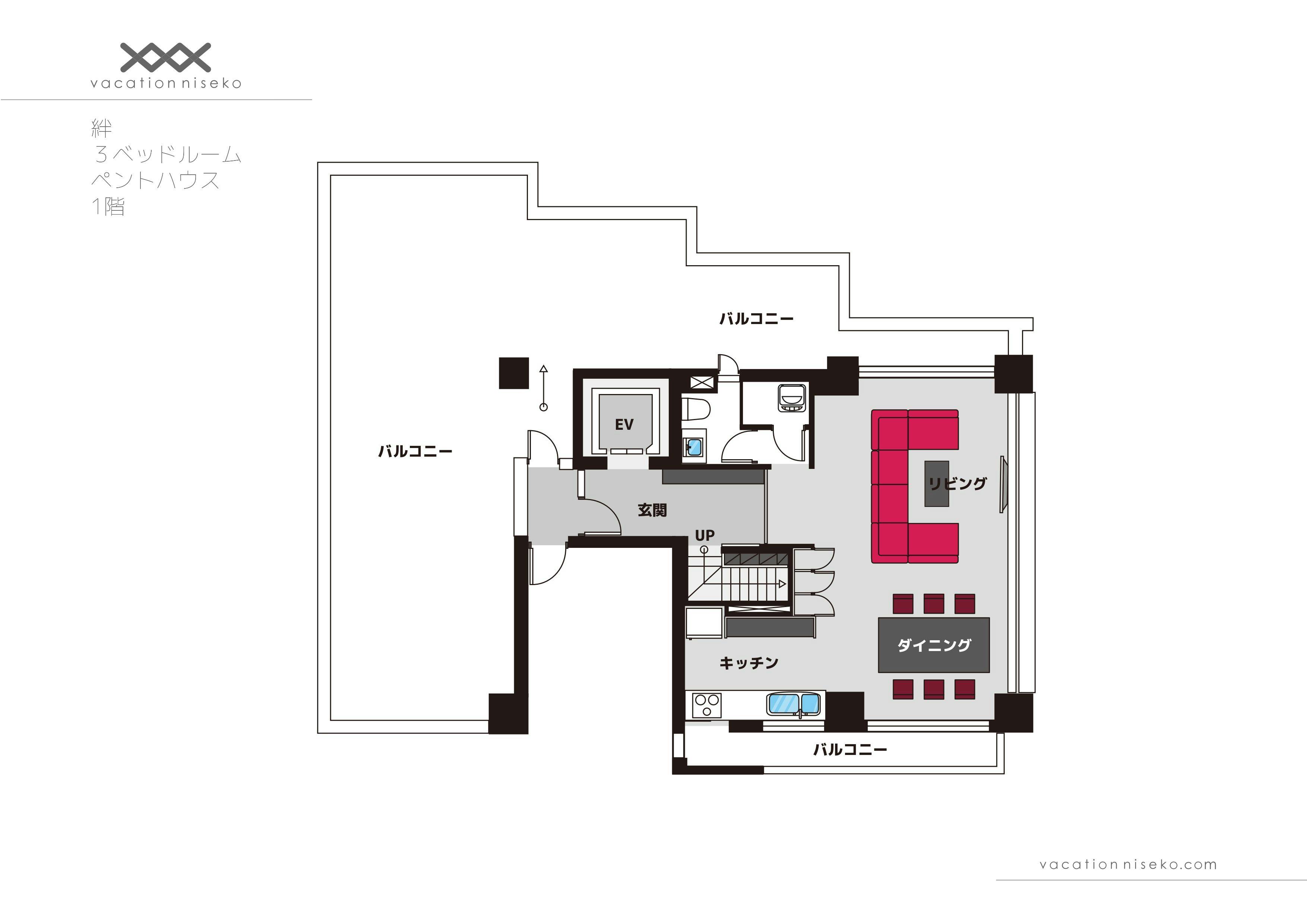 แผนผังชั้น 3 ห้องนอนพรีเมียม 1F