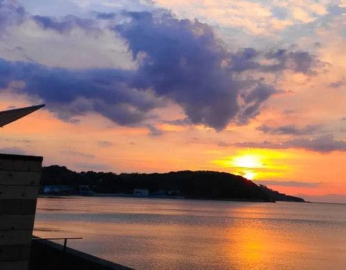 テラスからの夕陽