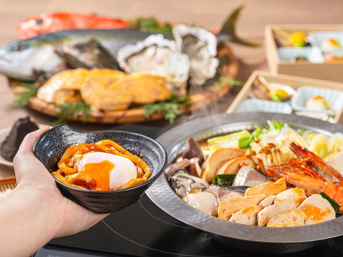 あん肝の海鮮赤味噌鍋＆おばんざいのセット