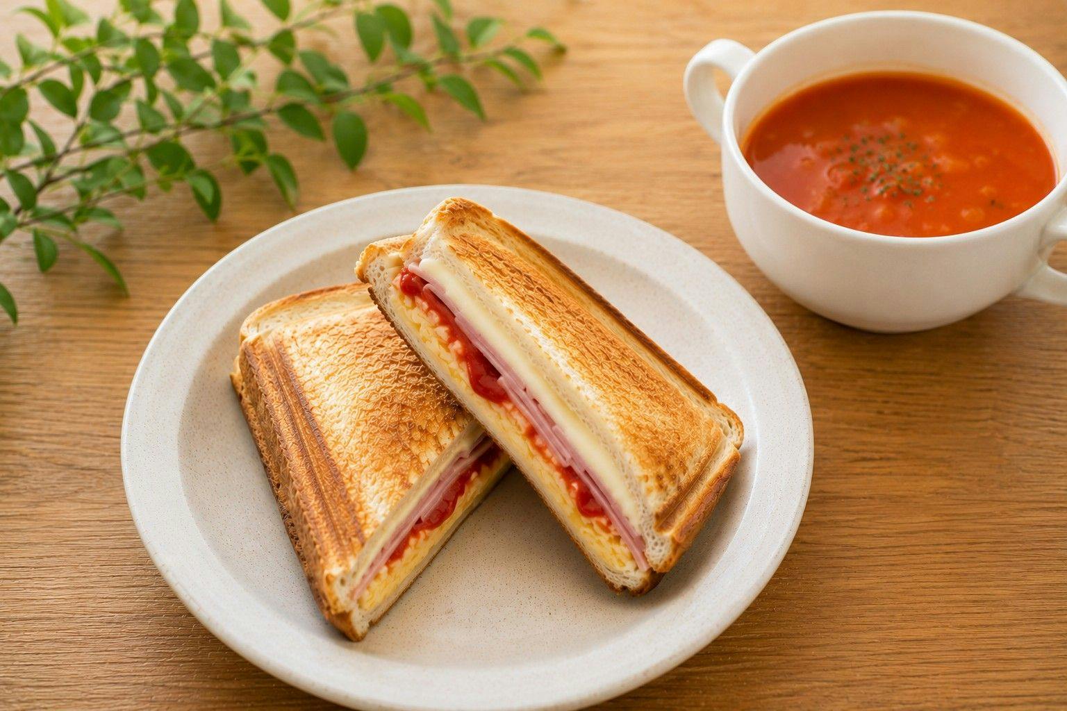朝食　ホットサンド