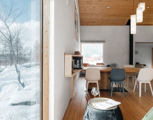 リビング窓際からの雪景色