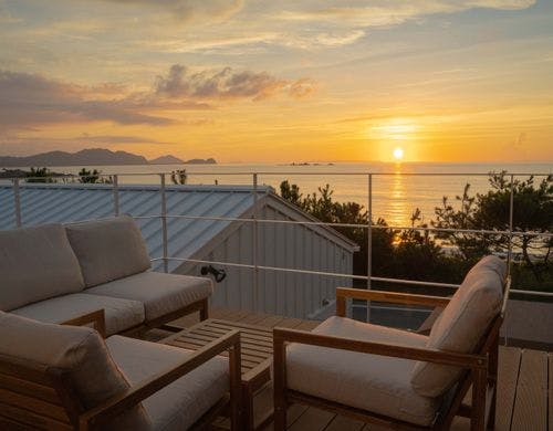 2階デッキからのサンセット