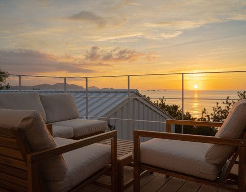 2階デッキからのサンセット