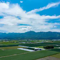 広がる田園と山並み