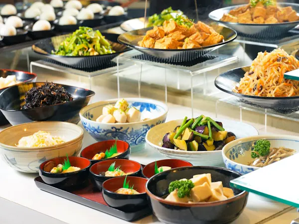 【朝食付き】60種類以上の種類豊富な和洋ビュッフェ!