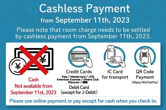 【Cashless Payment from September 11th】
