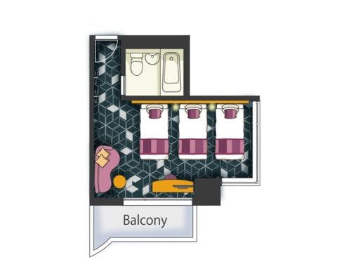 スーペリアトリプルルーム+ソファベッド