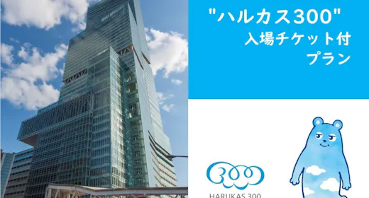 【大阪観光】あべのハルカス300展望台引換券付きプラン!ワインも楽しめるフリーラウンジ付<素泊まり>