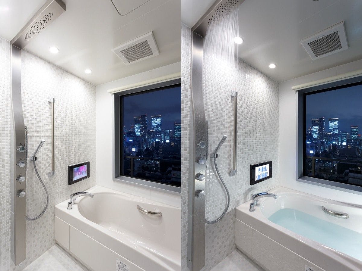 Kamar di lantai 19 dan 18 dilengkapi dengan fasilitas pancuran air.