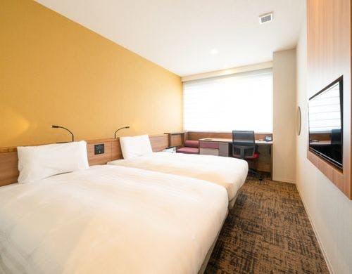 ベッドに横たわってテレビの視聴も可能