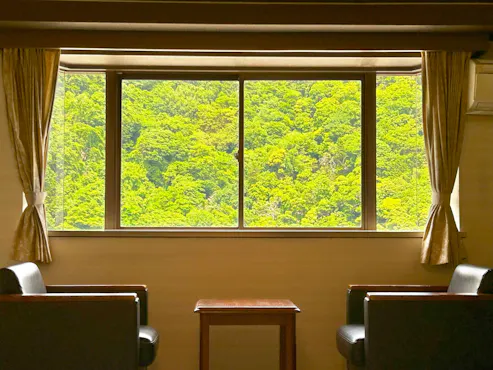 ตัวอย่างวิวห้องพักแบบญี่ปุ่นขนาด 10 เสื่อ ทิศทางฝั่งภูเขา