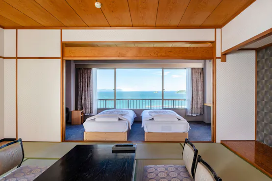 【Kamar bergaya Jepang-Barat (30 m²)】Pemandangan laut/Kamar mandi & toilet tersedia