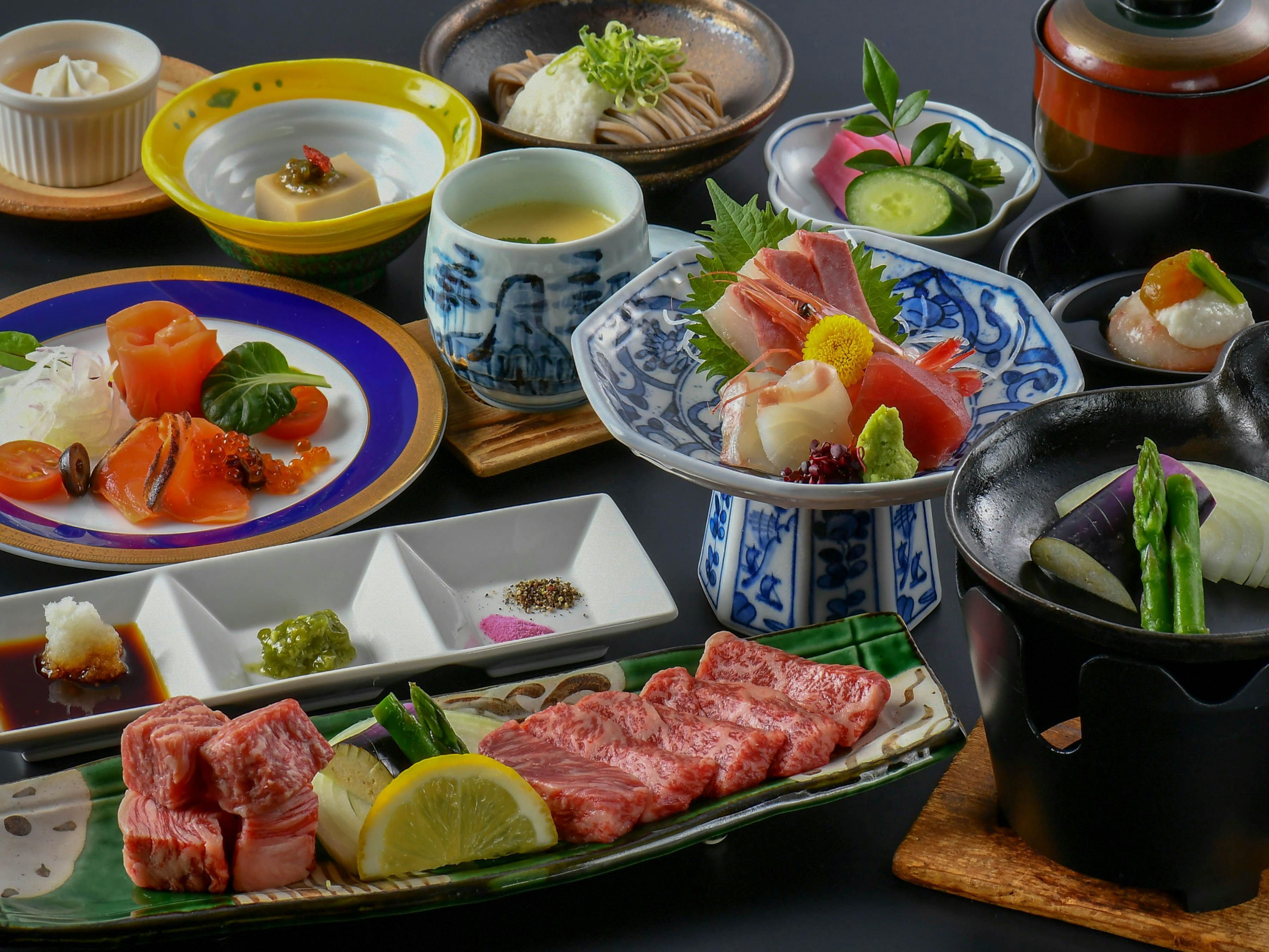 Hidangan steak dadu Wagyu pilihan