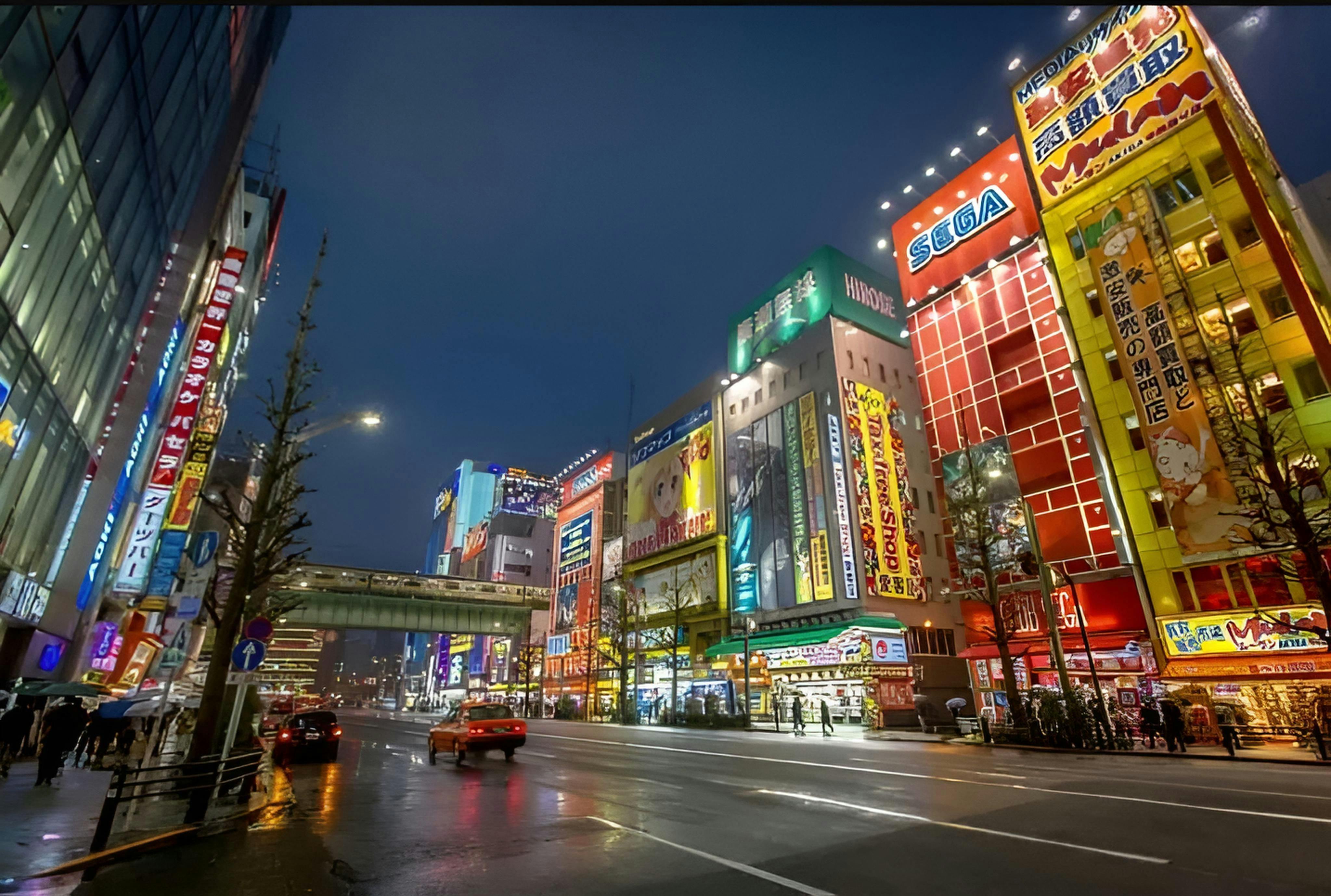 아키하바라 전자 거리의 밤 풍경