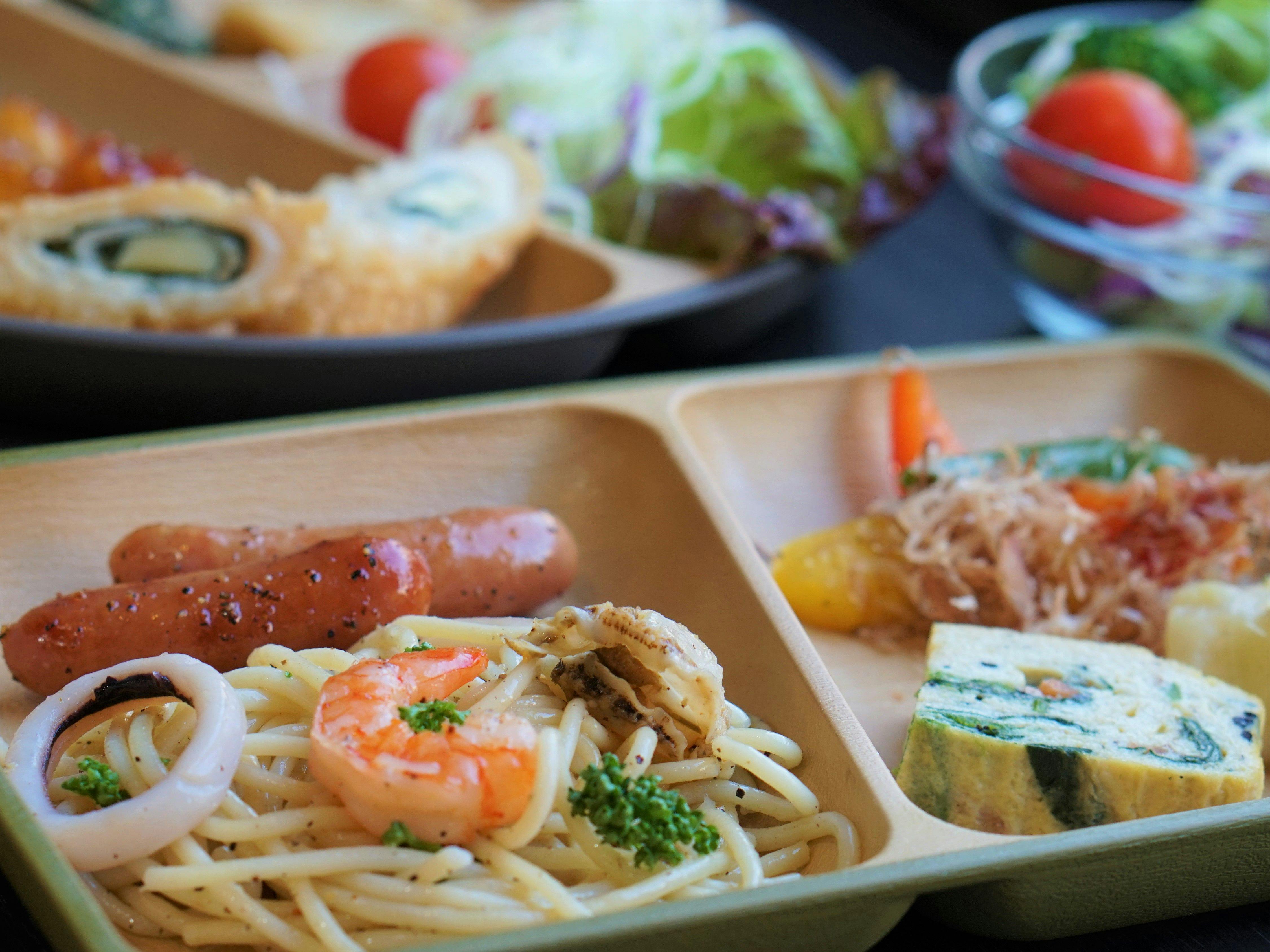 บุฟเฟ่ต์อาหารเช้าที่โนเบโอกะ