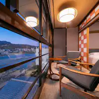 Dari Kamar, Anda dapat menikmati pemandangan Sungai Chikugo.